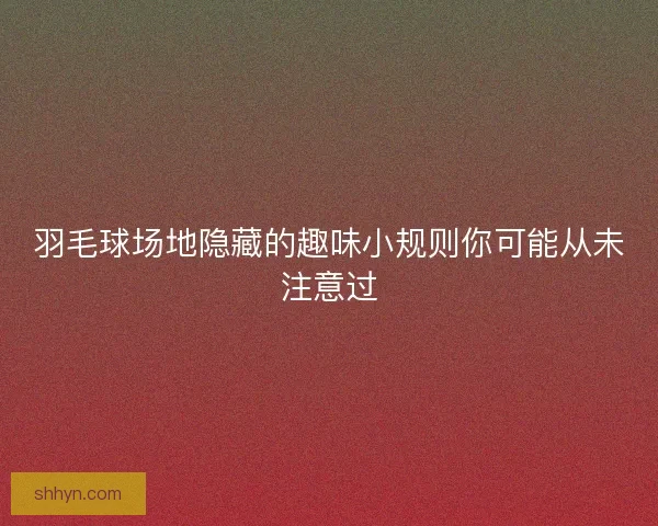 羽毛球场地隐藏的趣味小规则你可能从未注意过 羽毛球场地隐藏的趣味小规则你可能从未注意过